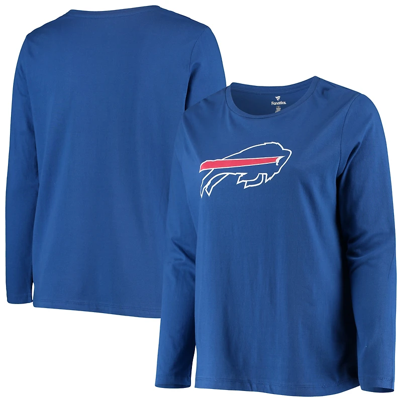 Women's Fanatics Royal Buffalo Bills Plus Primary Logo Long Sleeve T-Shirt