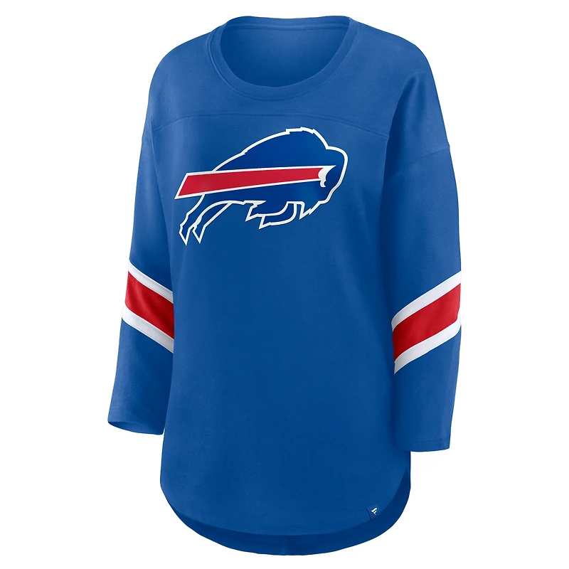 Women's Fanatics Royal Buffalo Bills Plus Redzone 3/4-Sleeve Scoop Neck T-Shirt
