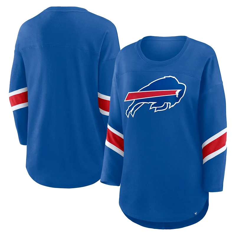 Women's Fanatics Royal Buffalo Bills Plus Redzone 3/4-Sleeve Scoop Neck T-Shirt