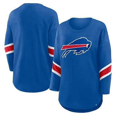 Women's Fanatics Royal Buffalo Bills Plus Redzone 3/4-Sleeve Scoop Neck T-Shirt