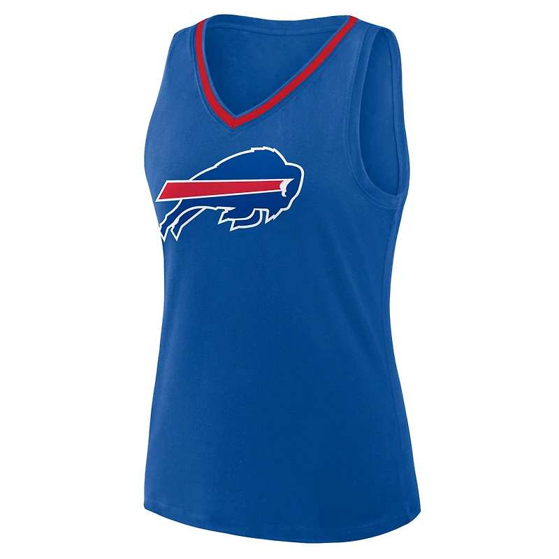 Women's Fanatics Royal Buffalo Bills Stellar Win V-Neck Tank Top