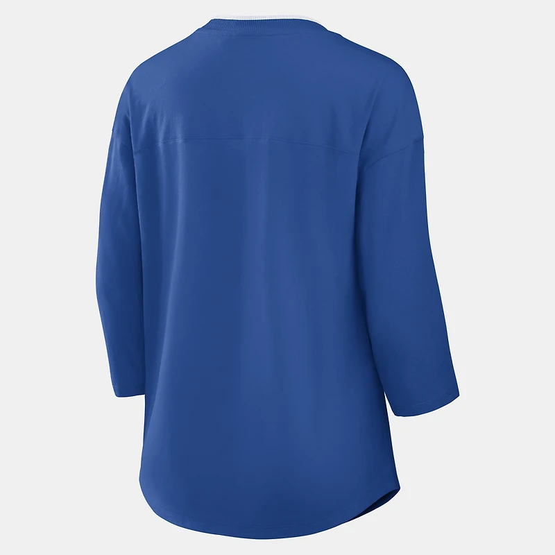 T-shirt à manches 3/4 et col en V Fanatics Royal Buffalo Bills pour femmes