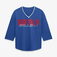 Women's Fanatics  Royal Buffalo Bills Team First Deceptive Juke 3/4-Sleeve V-Neck T-Shirt