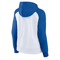 Women's Fanatics  White/Royal Buffalo Bills Indispensable Raglan Pullover Hoodie