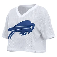 Maillot Fanatics blanc Buffalo Bills oversize à col en V court maille pour femme