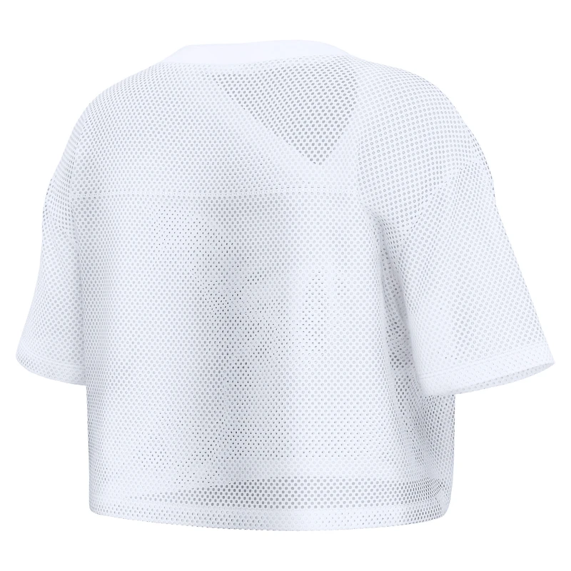 Maillot Fanatics blanc Buffalo Bills oversize à col en V court maille pour femme