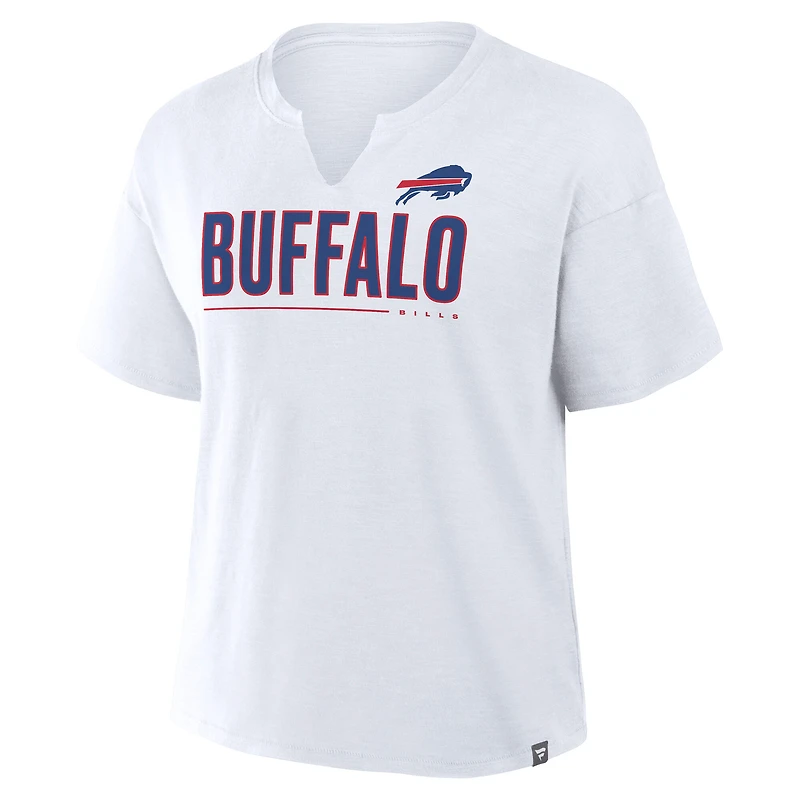 T-shirt boxy flammé blanc Buffalo Bills Redzone pour femme