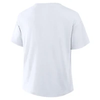 T-shirt boxy flammé blanc Buffalo Bills Redzone pour femme