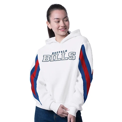 Women's G-III 4Her by Carl Banks  White Buffalo Bills Oversized Fresh Field Sherpa Hoodie