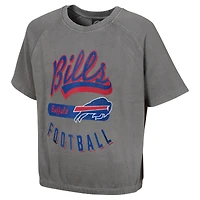 Haut à manches courtes délavé minéral Buffalo Bills gris pour femme