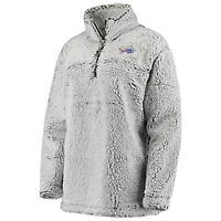 Women's Gray Buffalo Bills Sherpa Quarter-Zip Pullover Jacket