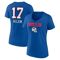 Women's Josh Allen Royal Buffalo Bills Team Wordmark V-Neck T-Shirt