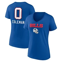 Women's Keon Coleman Royal Buffalo Bills Team Wordmark V-Neck T-Shirt
