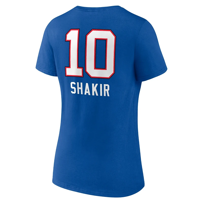 Women's Khalil Shakir Royal Buffalo Bills Team Wordmark V-Neck T-Shirt