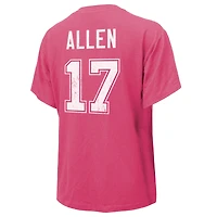 T-shirt Majestic Threads Josh Allen pour femmes, rose Buffalo Bills, nom et numéro