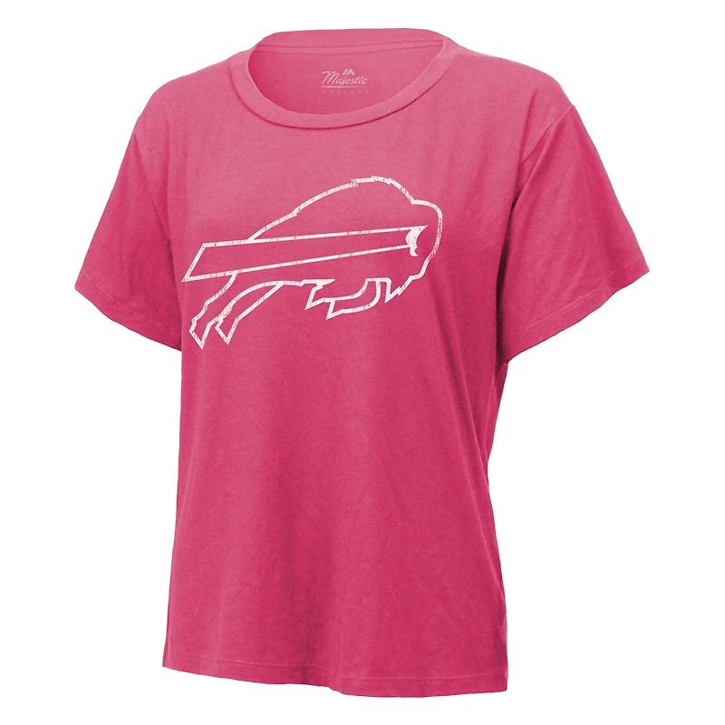 Women's Majestic Threads Keon Coleman Pink Buffalo Bills Name & Number T-Shirt