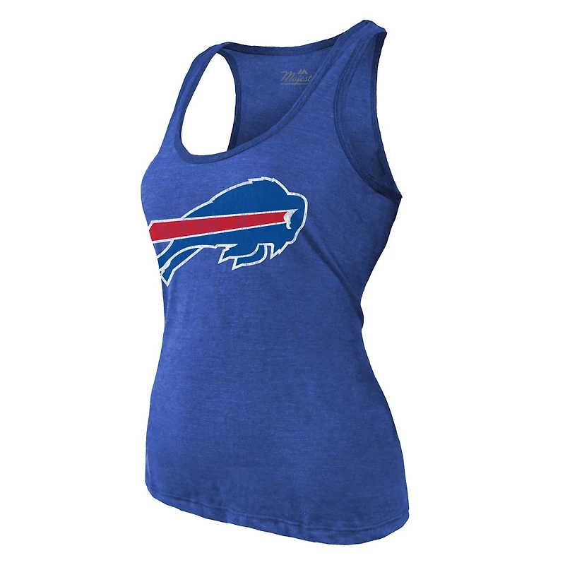 Débardeur à encolure dégagée en mélange tricolore avec nom et numéro des Buffalo Bills de Majestic Threads Keon Coleman Royal pour femme