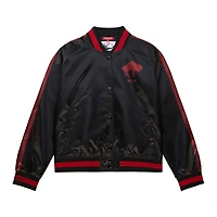 Women's Mitchell & Ness Black Buffalo Bills Raglan Satin Full-Snap Jacket