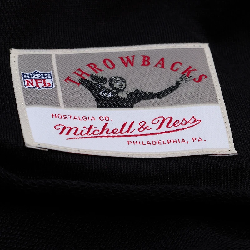 Women's Mitchell & Ness  Black Buffalo Bills Throwback Cropped Long Sleeve Rugby Polo