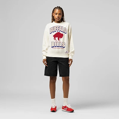 Women's  Mitchell & Ness Cream Buffalo Bills Tonal Arch Sweatshirt