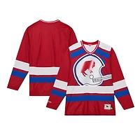 Women's Mitchell & Ness Red Buffalo Bills Big Face 7.0 Long Sleeve Jersey T-Shirt