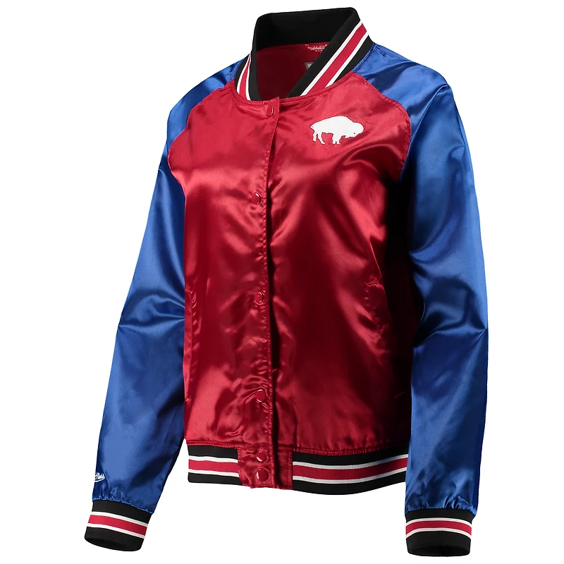 Veste à boutons-pression raglan en satin rouge Buffalo Bills Team 2.0 Mitchell & Ness pour femme