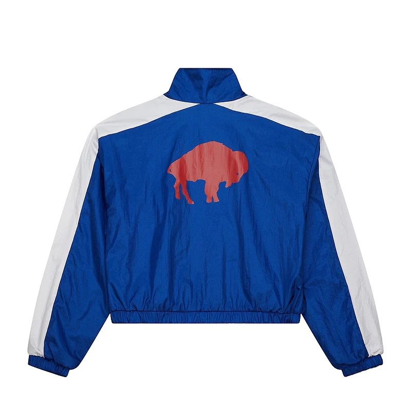Veste courte entièrement zippée en nylon pour femme Mitchell & Ness Royal Buffalo Bills