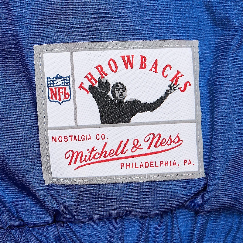 Women's Mitchell & Ness Royal Buffalo Bills Nylon Cropped Full-Zip Jacket
