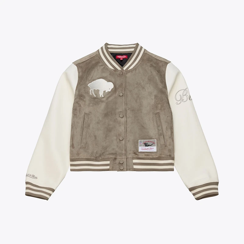 Women's Mitchell & Ness Tan Buffalo Bills Full-Snap Varsity Jacket