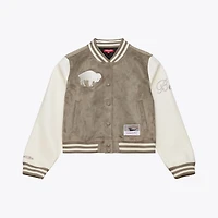 Women's Mitchell & Ness  Tan Buffalo Bills Full-Snap Varsity Jacket