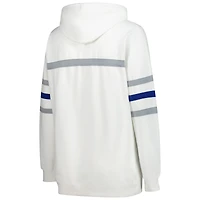 Sweat à capuche rétro Mitchell & Ness blanc Buffalo Bills pour femme, grande taille, avec logo de l'entraîneur-chef