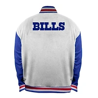 Veste en satin blanche à boutons-pression pour femme Mitchell & Ness Buffalo Bills, grande taille, style rétro