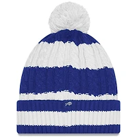 Bonnet en tricot tressé à revers avec pompon pour femme New Era Royal Buffalo Bills 2025 Rivalries Collection