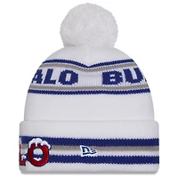 Women's New Era White Buffalo Bills 2025 Rivalries Collection Fan Pack Classic Cuffed Knit Hat with Pom