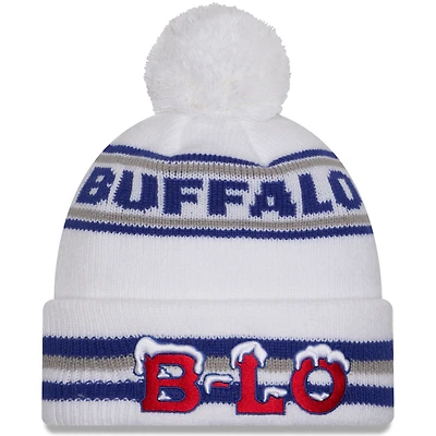 Women's New Era White Buffalo Bills 2025 Rivalries Collection Fan Pack Classic Cuffed Knit Hat with Pom