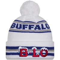 Women's New Era White Buffalo Bills 2025 Rivalries Collection Fan Pack Classic Cuffed Knit Hat with Pom