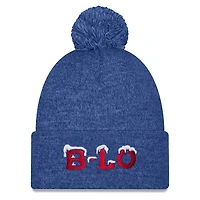 Bonnet en tricot chiné à revers avec pompon pour femme New Era White Buffalo Bills 2025 Rivalries Collection Fan Pack