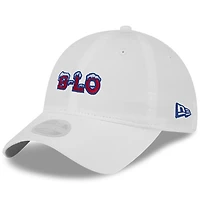 Casquette ajustable à queue de cheval New Era pour femme, collection Rivalries 2025 des Buffalo Bills, blanche
