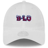 Casquette ajustable à queue de cheval New Era pour femme, collection Rivalries 2025 des Buffalo Bills, blanche