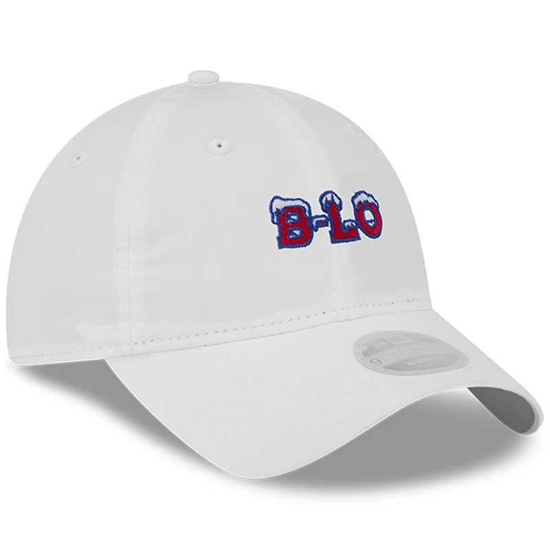 Casquette ajustable à queue de cheval New Era pour femme, collection Rivalries 2025 des Buffalo Bills, blanche
