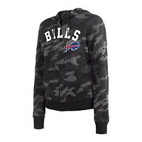 Sweat à capuche noir camouflage Buffalo Bills New Era pour femme