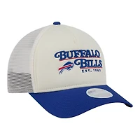 Women's New Era  Cream/Royal Buffalo Bills Retro A-Frame 9FORTY Adjustable Hat