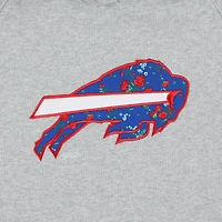 Sweat à capuche raglan floral Buffalo Bills New Era pour femme, gris