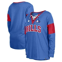 Women's New Era Royal Buffalo Bills Lace-Up Notch-Neck Long Sleeve T-Shirt