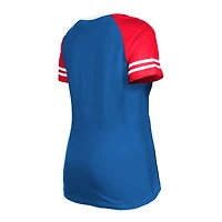 T-shirt raglan à lacets New Era Royal Buffalo Bills pour femme