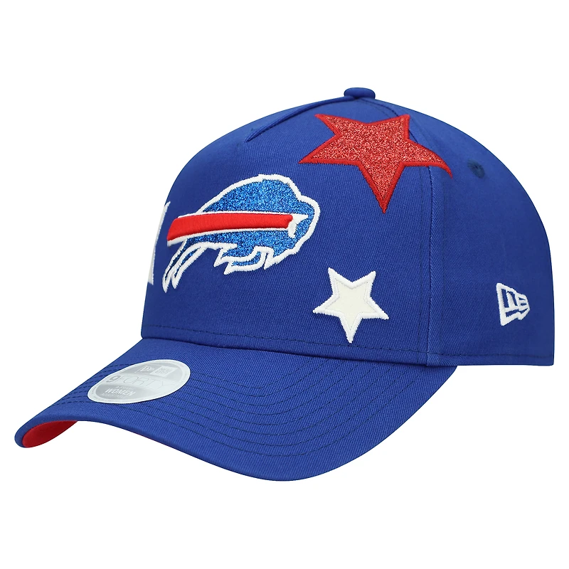 Casquette ajustable New Era Royal Buffalo Bills Stardom A-Frame 9FORTY pour femme