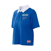 Women's New Era Royal Buffalo Bills Throwback Boxy Cropped Polo