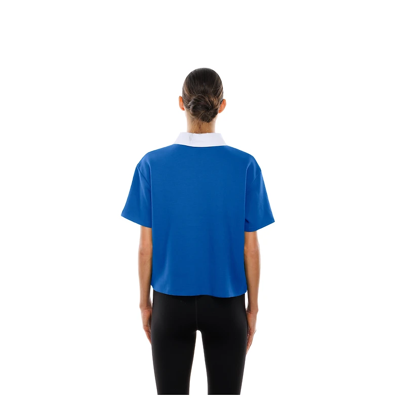 Women's New Era Royal Buffalo Bills Throwback Boxy Cropped Polo