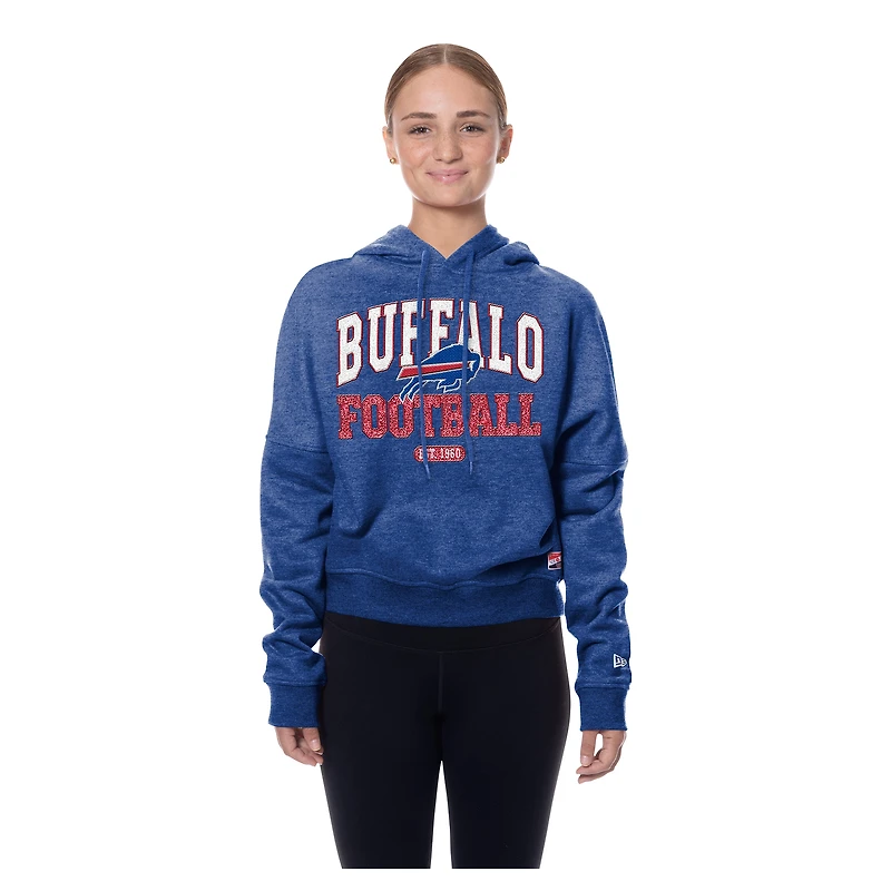 Women's New Era Royal Buffalo Bills Throwback Boxy Hoodie Sweatshirt