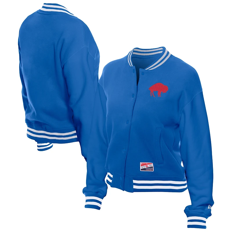 Veste polaire rétro à boutons-pression New Era Royal Buffalo Bills pour femme